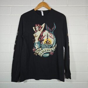 The Mavericks Long Sleeve Shirt Mens Large Black Tattoo Graphic Mermaid Concert